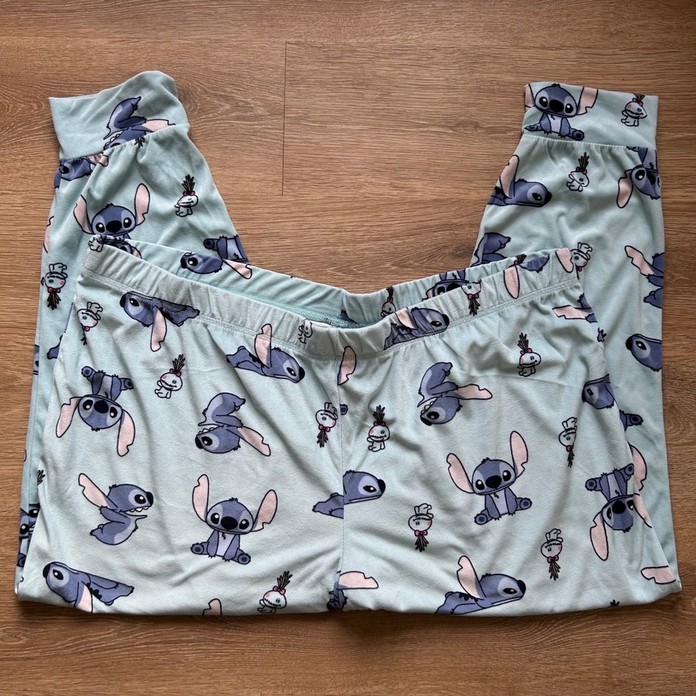 Disney Lilo & Stitch Aqua Ethereal Pajama Set 3X Henley Top Jogger Pants - Picture 6 of 10